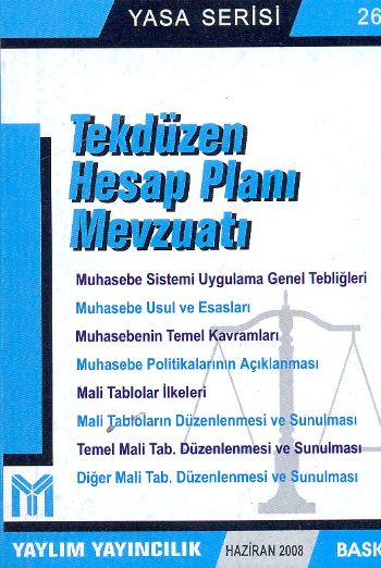 Yasa Serisi-26 Tekdüzen Hesap Planı Mevzuatı %17 indirimli