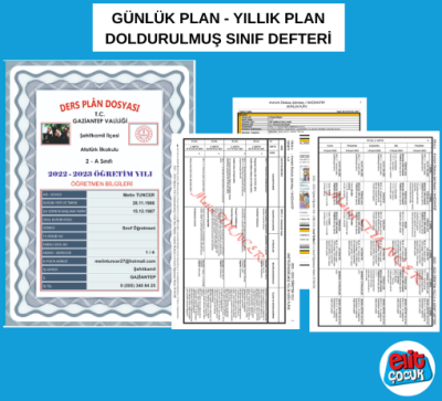 Öğretmen Dosyası ( Yıllık Plan - Günlük Plan- Doldurulmuş Sınıf Defter