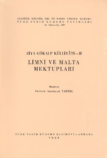 Ziya Gökalp Külliyatı 2 Limni ve Malta Mektupları